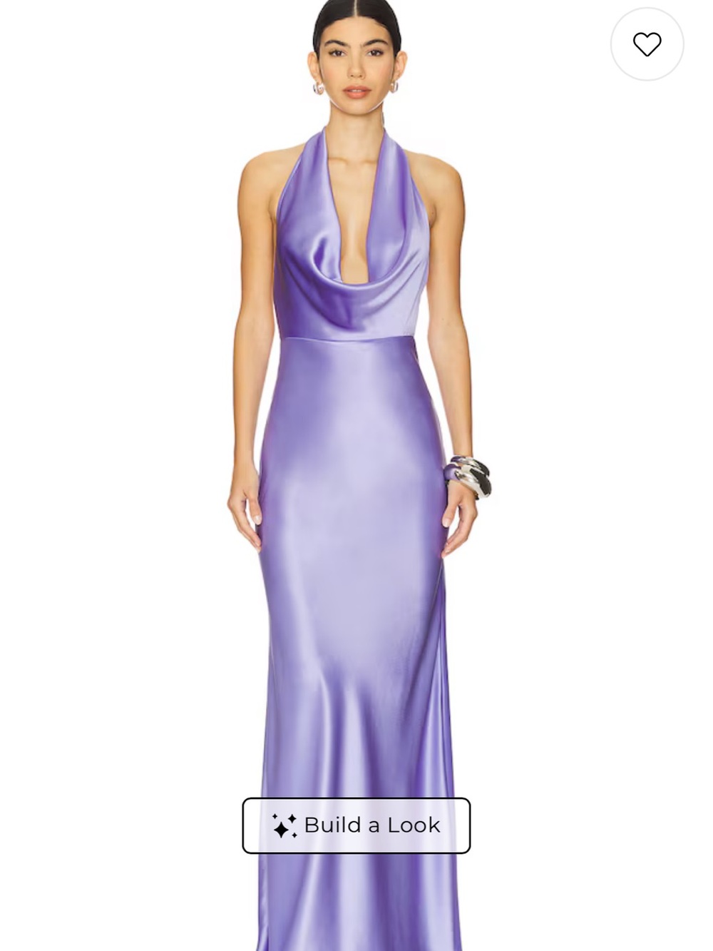Cowl Neck Satin Evening Gown - Lavender